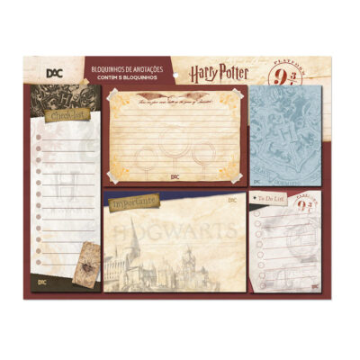 Bloco De Anotações Harry Potter - Com 5 Unidades