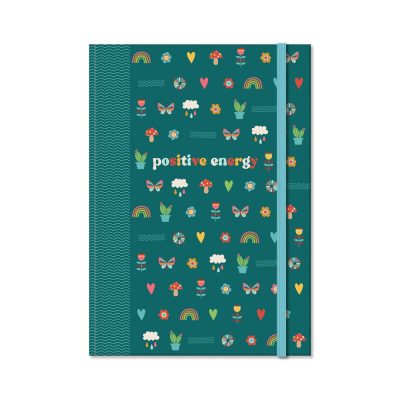 Caderneta Costurada Capa Dura 80 Folhas M Coisas Boas - Verde